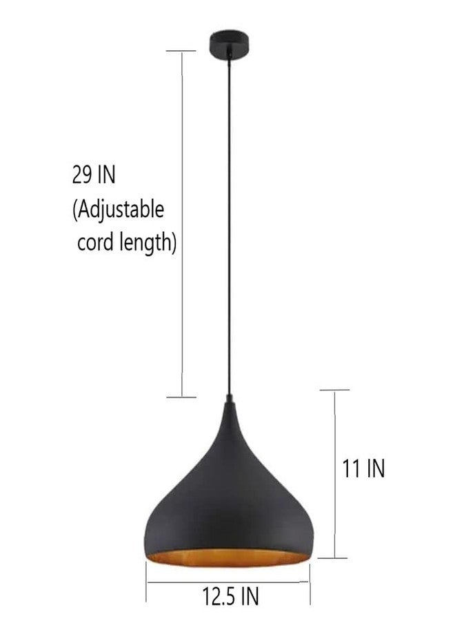 LIODOR Teardrop-Shaped Matt Black Lampshade Hanging Pendant Ceiling Lamp Light for Hallway, cafe's, Bars, Balcony compounds, Living Room, Bedroom and Interior Home Decoration (4) - Image 3
